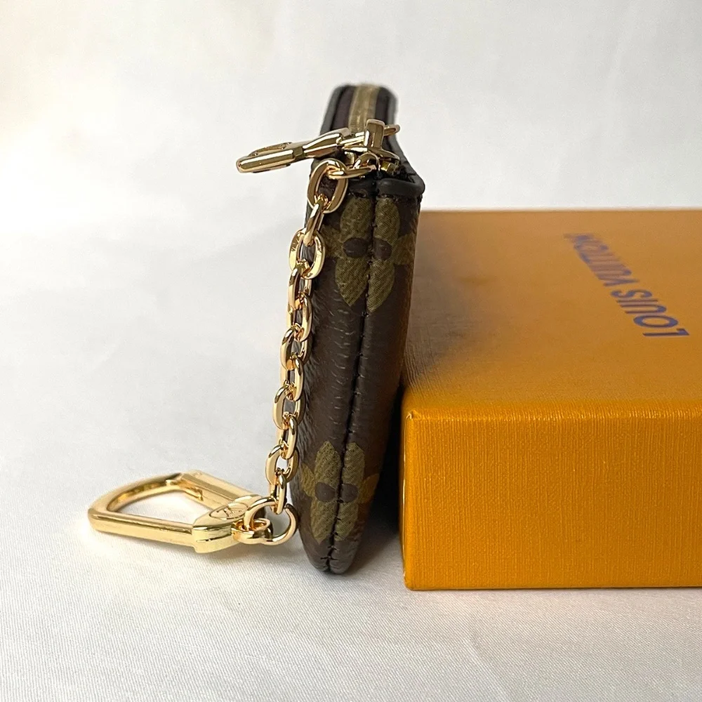 Louis Vuitton Monogram Canvas Key Pouch Coin Purse Pochette Cles Brown - Picture 3 of 10